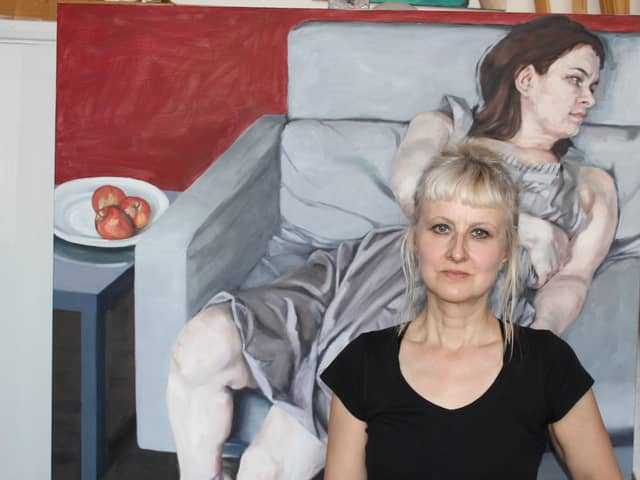 Judy Clarkson with her work Inside Out