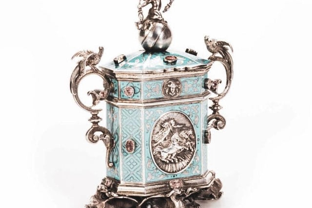 Pictured: A 19th century French, silver and enamel table vesta by Francois-Desire Froment-Meurice (1802-18-55). Opening bid to start at £4,000.