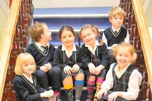 Some of the youngsters at Highfield Prep school in Harrogate who fundraised for the Odd Sock appeal.
