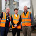 Pictured from the left are Stephen Moore (director of the Molson Coors brewery in Tadcaster), Keir Mather MP and Fraser Thomson (operations director for Western Europe at Molson Coors)
