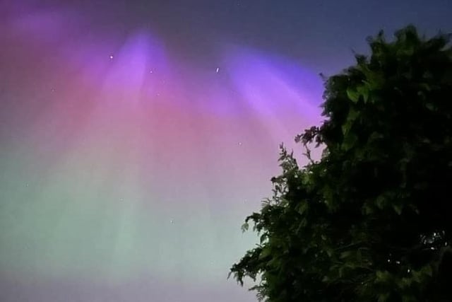 The stunning northern lights dazzling skies above the Harrogate district on Friday evening
