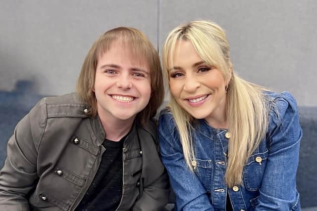 Harrogate DJ Rory Hoy with Lulu-esque singer, Sarah Collins, who collaborated on Take All Your Lovin’ And Run which is already a radio hit. (Picture contributed)