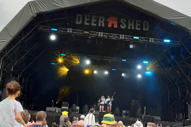 Deer Shed Festival 2025 highlight in North Yorkshire - Punky satire from The Pill, from the Isle of Wight like Wet Leg. (Picture Graham Chalmers)