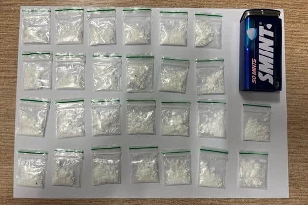 North Yorkshire Police have released images of drugs and weapons involved in a Harrogate drugs bust