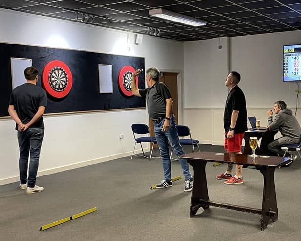Knock-out Cup action from the Harrogate Darts League. Picture: Submitted