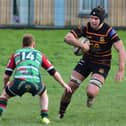 Hugh Tatlow on the charge during Harrogate Pythons RUFC's home defeat to Keighley. Pictures: Submitted