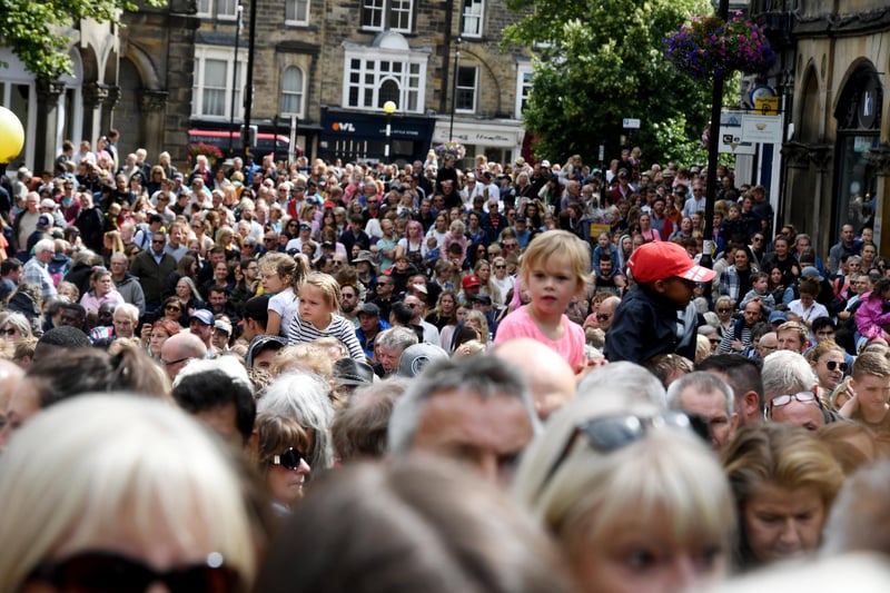 Thousands of people follow the parade as it makes its way through the centre of Harrogate towards the Valley Gardens