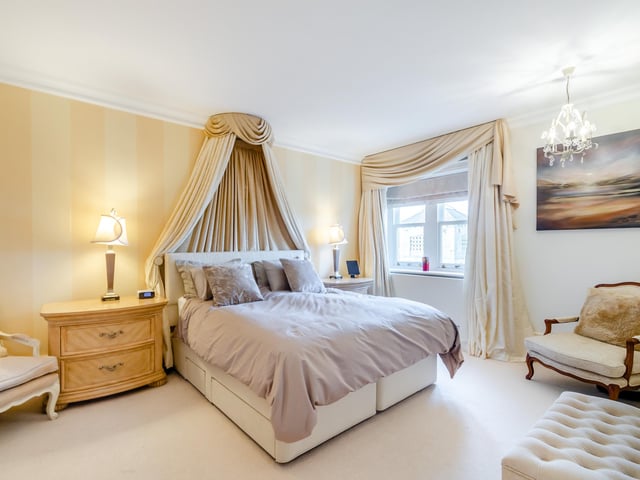 One of two bedrooms within the apartment.