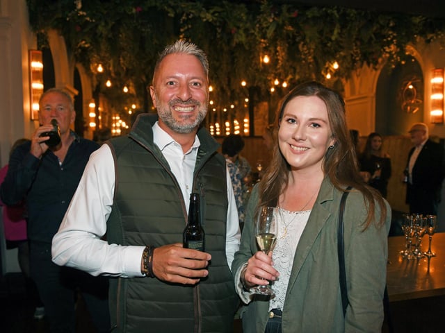 Graham Usher and Jo Ayrton enjoying a celebratory drink at the Pickled Sprout in Harrogate