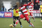 One of Abraham Odoh's most memorable goals for Harrogate Town came in their 3-1 home win over Yorkshire rivals Doncaster Rovers. Picture: Paul Thompson/ProSportsImages