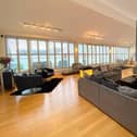 A spacious open plan living arrangement.