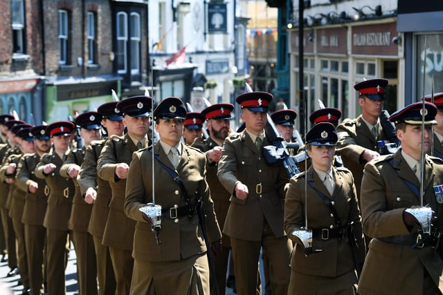 Military personnel took part in the parade