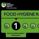 A restaurant in Harrogate has been given a one out of five food hygiene rating by the Food Standards Agency