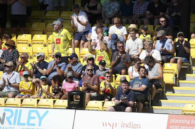 There were a number of empty seats inside the EnviroVent Stadium during Harrogate Town's goalless draw with Crawley on August 13. Picture: Craig Galloway/Harrogate Town AFC