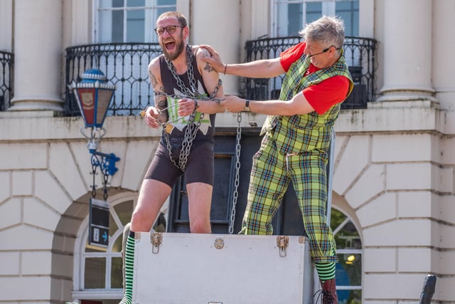 Maniax are a firm favourite across the UK and entertain with their Houdini-style escape show.