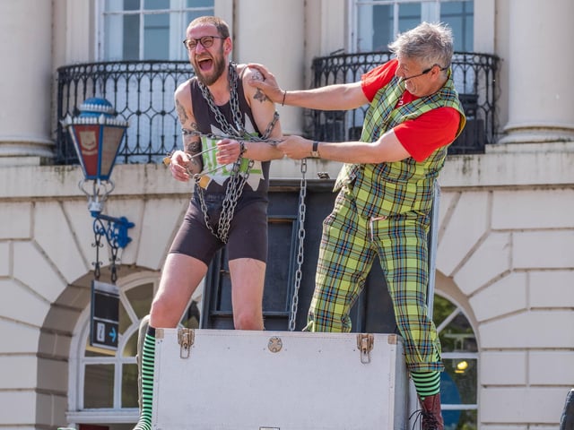 Maniax are a firm favourite across the UK and entertain with their Houdini-style escape show.