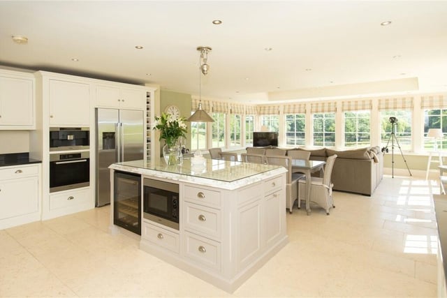 The high spec kitchen with living and dining areas.