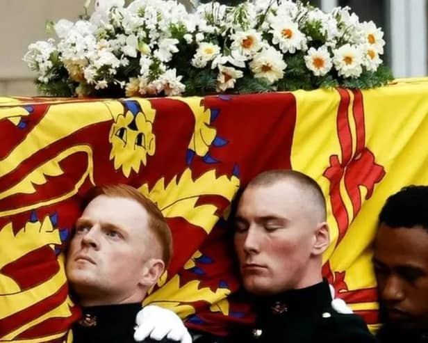 Knaresborough-based Flying Colours Flagmakers manufactured the standard draping for the Queen's coffin