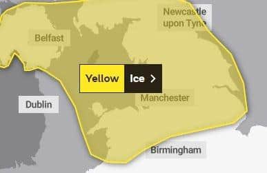 The Met Office Yellow Warning has been issued for much of the midlands and north of England.