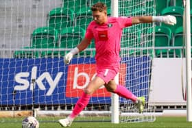 Harrogate Town goalkeeper Mark Oxley ruptured a calf tendon during last weekend's League Two defeat at home to Crewe Alexandra. Pictures: Matt Kirkham