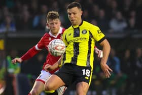 Harrogate Town forward Jack Muldoon in action during the Sulphurites' recent FA Cup win against League One Wrexham. Pictures: Matt Kirkham