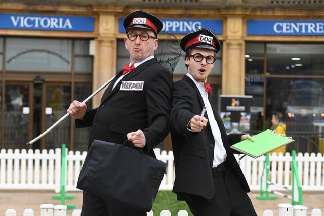 Dog wardens on patrol at Harrogate BID's Easter Saturday town centre dog show in 2023