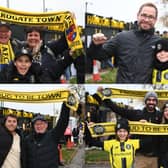 We take a look at 15 fantastic photos of Harrogate Town AFC fans ahead of their sell-out FA Cup clash with Wrexham AFC