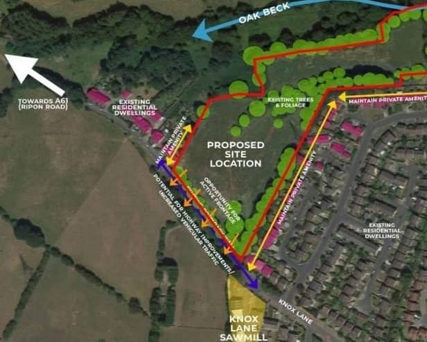 The plans for 53 new homes on Knox Lane in Harrogate will be considered at a council meeting next week