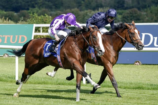 Capulet, right, in action at Leopardstown Racecourse in Dublin earlier this year. Picture: Alan Crowhurst/Getty Images