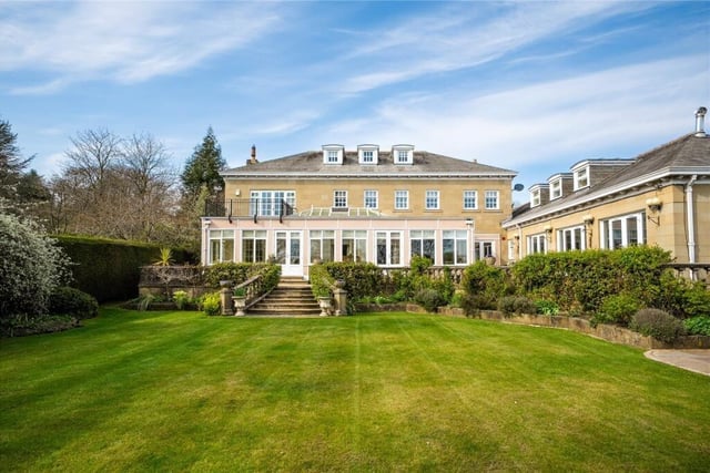 A rear view from the garden of the palatial village property.
