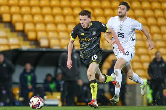 Tom Hill picked up a hamstring injury during Harrogate Town's goalless draw at Port Vale. Picture: Matt Kirkham