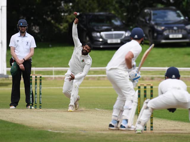 Sri Lankan ace Ishan Abeysekara impressed once again for Harrogate CC's 1st XI. Picture: Gerard Binks