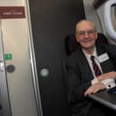 Brian Dunsby OBE of Harrogate Line Supporters Group on board a new LNER Azuma train which he helped secure for Harrogate in 2019. (Picture Gerard Binks)