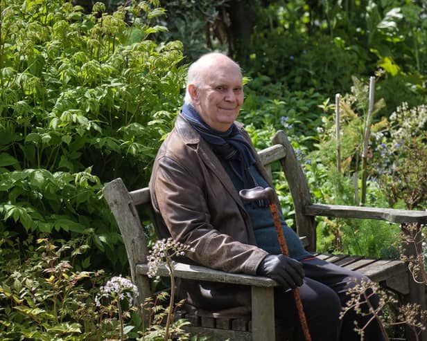 Sir Alan Ayckbourn in his garden