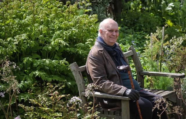 Sir Alan Ayckbourn in his garden