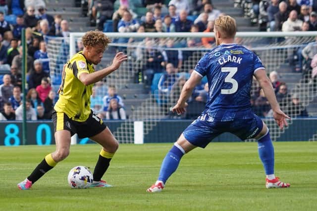 Stephen Duke-McKenna on the attack during Harrogate Town's 1-0 victory at Gillingham. Pictures: Brody Pattison