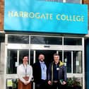 Mayoral candidate David Skaith, right, praised Harrogate College’s plans to transform the education and economic landscape in North Yorkshire after meeting Nicola Johnson and Danny Wild. (Picture contributed)