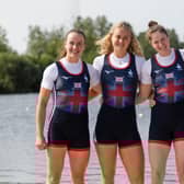 Harrogate rower Georgie Brayshaw, second from right, with her Team GB crew-mates. Picture: Bertie Shoots
