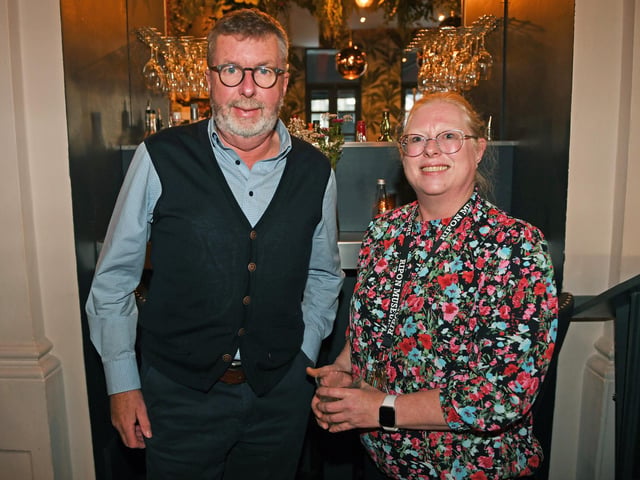 Ian Walker and Katy O'Malley enjoying a celebratory drink at the Pickled Sprout in Harrogate