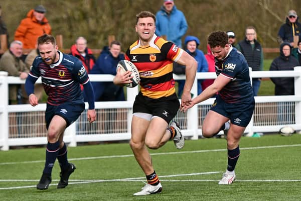Harrogate RUFC took over at the top of the North One East table after beating Doncaster Phoenix 54-26 on Good Friday. Picture: Daniel Kerr