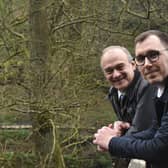 Lib Dem leader Sir Ed Davey with Harrogate's Lib Dem Parliamentary candidate Tom Gordon at Nidd Gorge this week.  (Picture contributed)