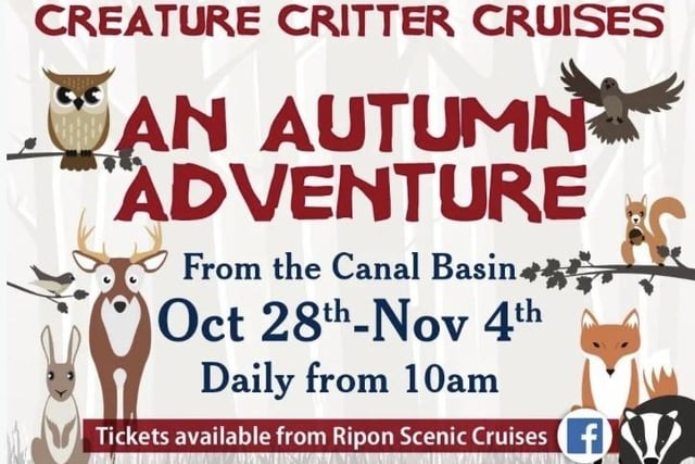 Ripon Scenic Cruises offers the opportunity to take an Autumn trip on a narrowboat. The adventure encourages children to spot wildlife along the way and also includes a woodland creature finger puppet.