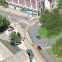 Harrogate Gateway plans - A visualisation of possible changes to Harrogate town centre's traffic arrangements; this one at the East Parade/Odeon roundabout.
