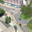 Harrogate Gateway plans - A visualisation of possible changes to Harrogate town centre's traffic arrangements; this one at the East Parade/Odeon roundabout.