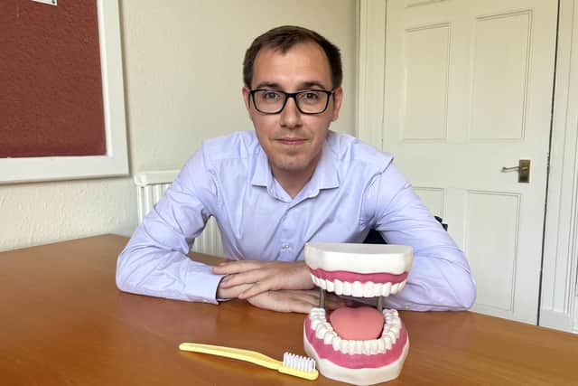 Harrogate Lib Dem spokesperson Tom Gordon called for action from the Tories to tackle problems with NHS dental provision in Harrogate and Knaresborough in July of this year. (Picture contributed)