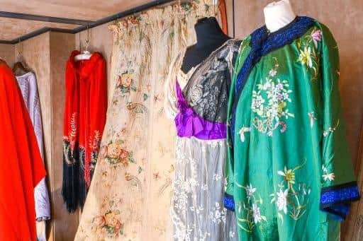 Some of the garments from the Scottish Country House collections on display.