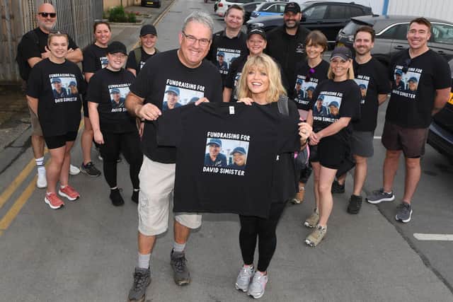 Former ITV presenters Duncan Wood and Christine Talbot ahead of the 'Walk & Talk' event to raise money for David Simister