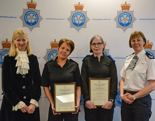 Heroism in Knaresborough - PCSO Denise Booth and PC Stephanie Maslen were recognised by the Royal Humane Society in awards which celebrate acts of kindness, determination and courage.