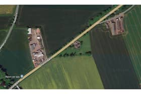 Pictured: The satellite view of Hutton Bank, Ripon, where the new homes will be built.