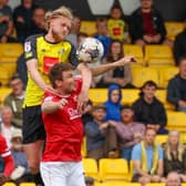 Luke Armstrong in League Two action for Harrogate Town against Morecambe. Pictures: Matt Kirkham